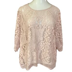 Blush lace top. 2X